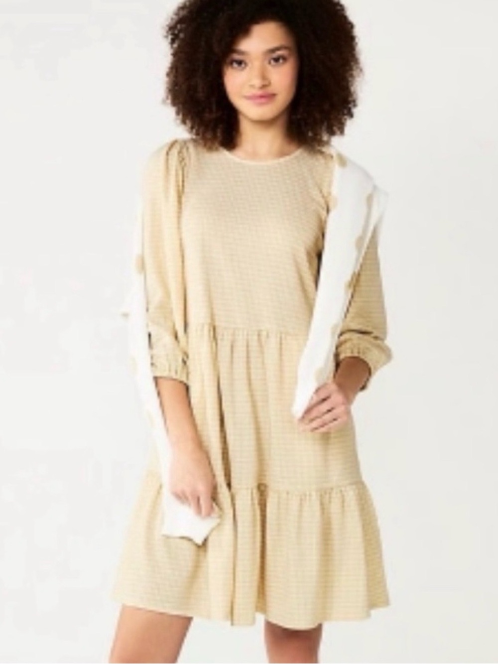 NWT Draper James size XL Beige 3/4 Sleeve Dress